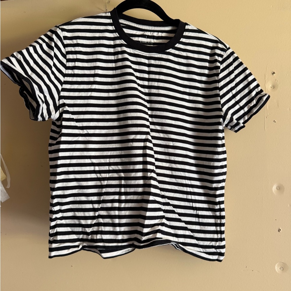 Everlane Black and White Striped Tee